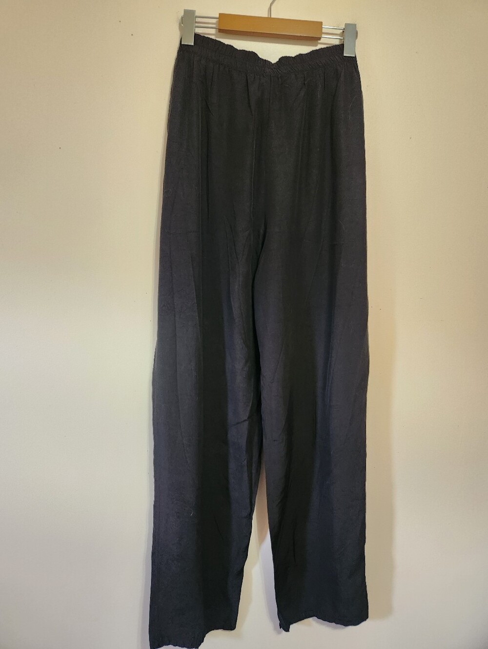 Vintage 90s Emblem Abstract Paint Belt Wide Leg High Rise Harem Flowy Pants L - Picture 3 of 8